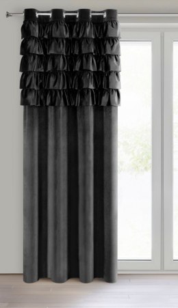 Vorhang AURA schwarz 140x250 Ösen