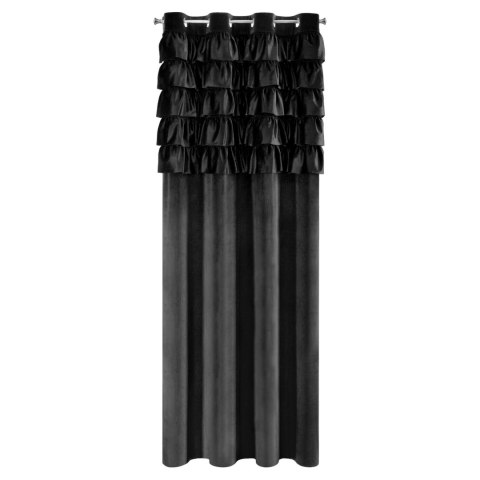 Vorhang AURA schwarz 140x250 Ösen