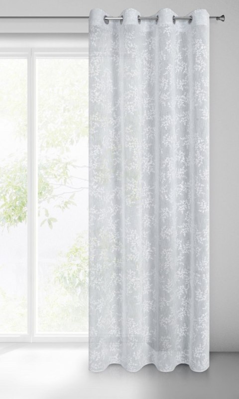 Vorhang AMBER grau weiß 140x250 Ösen