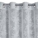 Vorhang AMBER grau weiß 140x250 Ösen