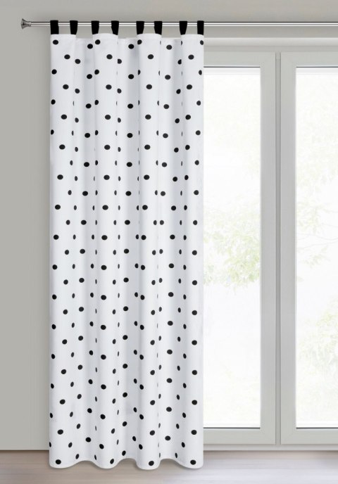 Vorhang BUSA weiß schwarz 140x270 Schlaufen