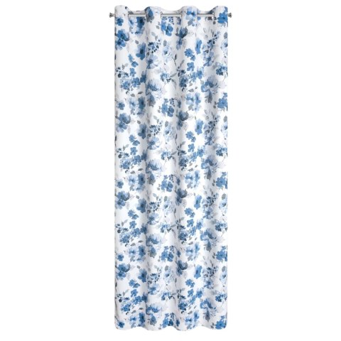 Vorhang CAREN weiß blau 140x250 Ösen
