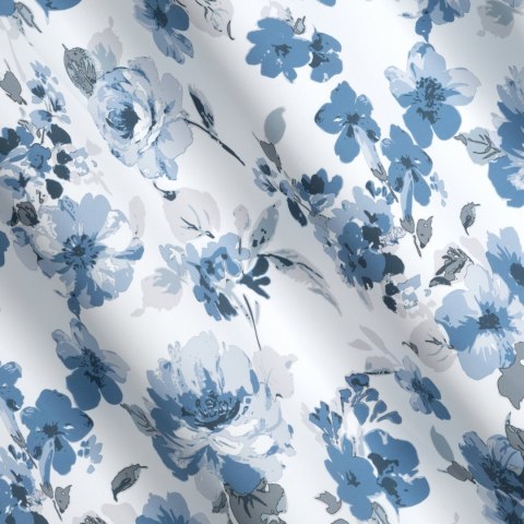 Vorhang CAREN weiß blau 140x250 Ösen