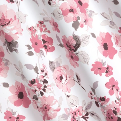 Vorhang CAREN weiß rosa 140x250 Ösen