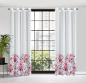 Vorhang CARLA weiß rosa 140x250 Ösen