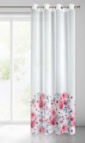 Vorhang CARLA weiß rosa 140x250 Ösen