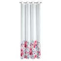 Vorhang CARLA weiß rosa 140x250 Ösen