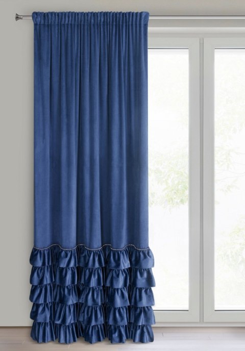Vorhang CARLI dunkelblau 140x270 Kräuselband