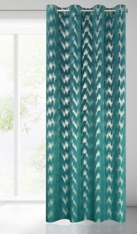 Vorhang CHILL türkis silber 140x250 Ösen