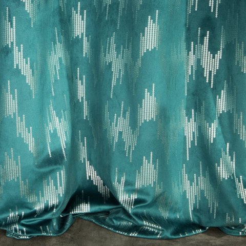 Vorhang CHILL türkis silber 140x250 Ösen