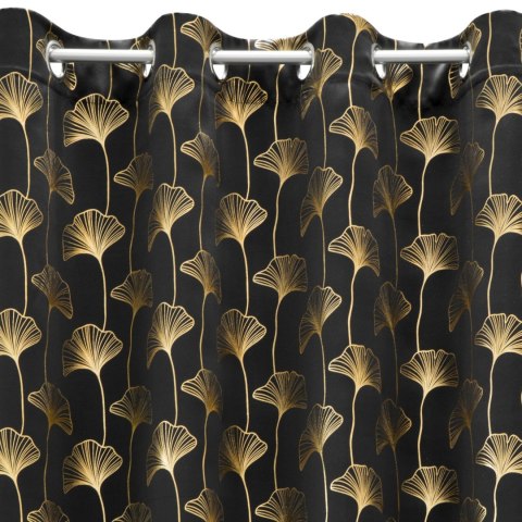 Vorhang CLARA schwarz gold 135x250 Ösen