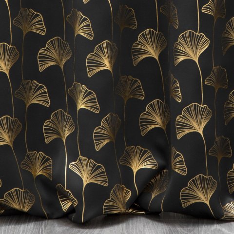 Vorhang CLARA schwarz gold 135x250 Ösen