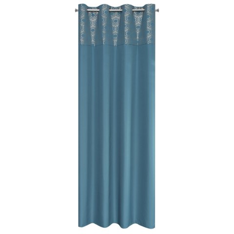 Vorhang DAFNE blau gold 140x250 Ösen