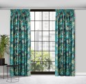 Vorhang DAVOS schwarz grün 140x270 Botanisches Muster Kräuselband Tunnelzug