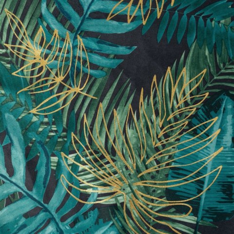 Vorhang DAVOS schwarz grün 140x270 Botanisches Muster Kräuselband Tunnelzug