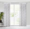 Vorhang DINA weiß lila 140x270 Kräuselband