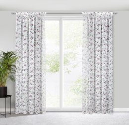 Vorhang DINA weiß lila 140x270 Kräuselband