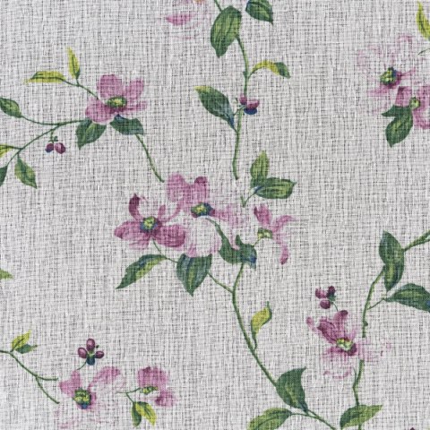 Vorhang DINA weiß lila 140x270 Kräuselband