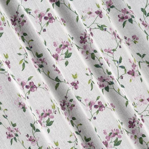 Vorhang DINA weiß lila 140x270 Kräuselband