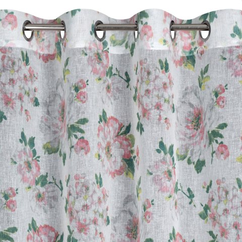 Vorhang EMI weiß rosa 140x250 Ösen