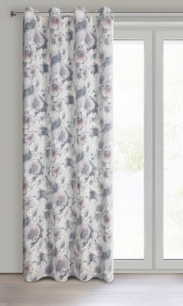 Vorhang FRIDA silber rosa 140x260 Ösen