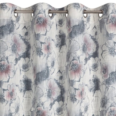 Vorhang FRIDA silber rosa 140x260 Ösen