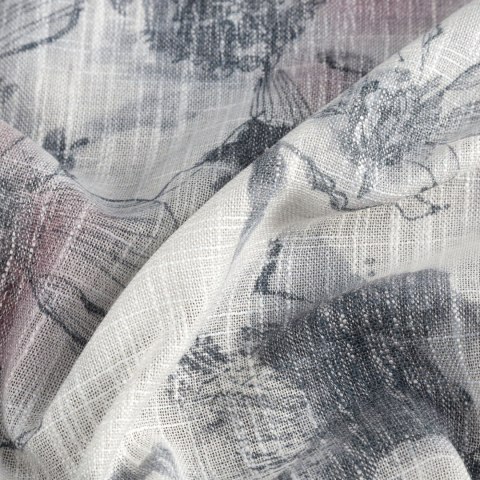 Vorhang FRIDA silber rosa 140x260 Ösen