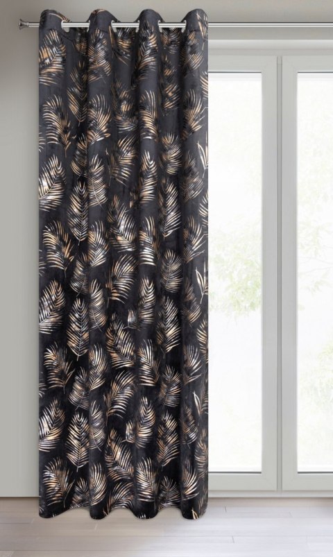 Vorhang GLORIA2 schwarz 140x250 Ösen