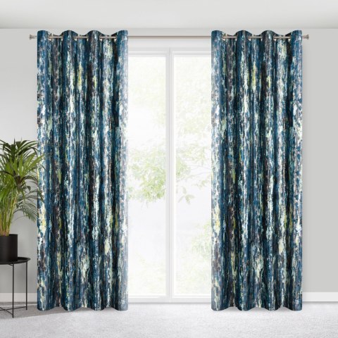 Vorhang GRACE dunkelblau 140x250 Ösen