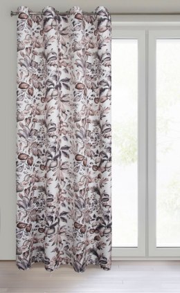 Vorhang HANA weiß braun 140x250 Ösen