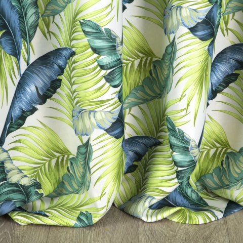 Vorhang HANNA weiß grün 140x250 Ösen