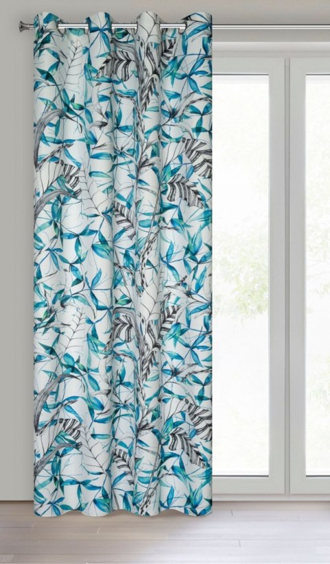 Vorhang IGA weiß blau 140x250 Ösen