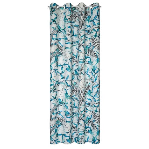 Vorhang IGA weiß blau 140x250 Ösen