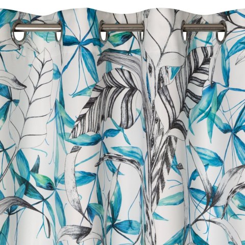 Vorhang IGA weiß blau 140x250 Ösen