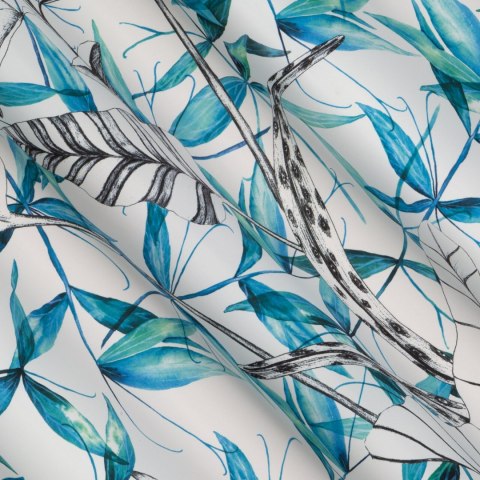 Vorhang IGA weiß blau 140x250 Ösen