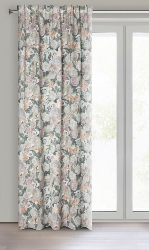 Vorhang IRMA grün beige 140x270 Kräuselband SZEL