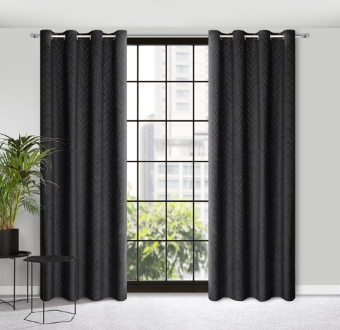 Vorhang ISLA schwarz 140x250 Ösen