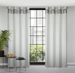 Vorhang JASPER weiß silber 140x250 Ösen