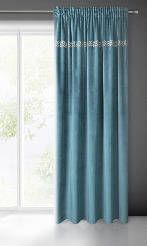Vorhang JOVITA dunkeltürkis 140x270 Kräuselband