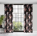 Vorhang KAREN schwarz rosa 140x270 Kräuselband