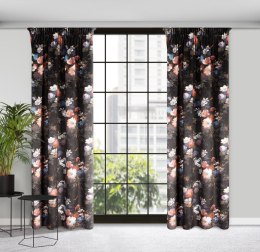 Vorhang KAREN schwarz rosa 140x270 Kräuselband