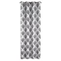 Vorhang KARIN weiß schwarz 140x250 Ösen