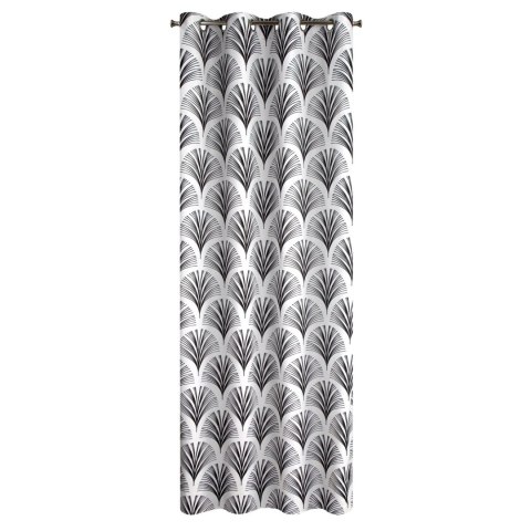 Vorhang KARIN weiß schwarz 140x250 Ösen