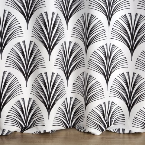 Vorhang KARIN weiß schwarz 140x250 Ösen