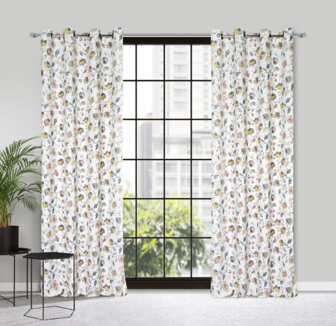 Vorhang KRIstahl weiß silber 140x250 Ösen