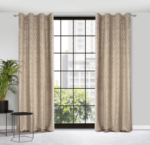 Vorhang LAURA beige gold 140x250 Ösen
