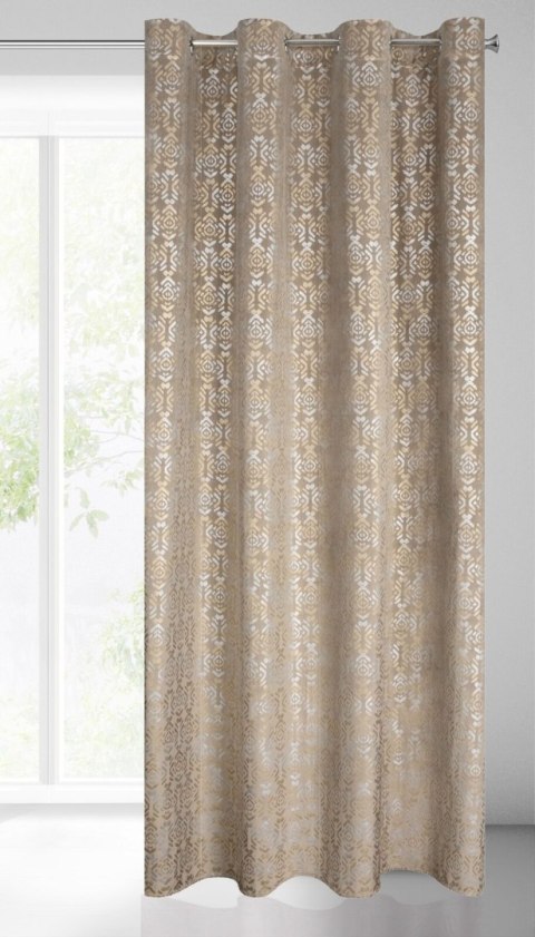 Vorhang LAURA beige gold 140x250 Ösen