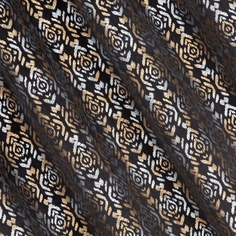 Vorhang LAURA schwarz gold 140x250 Ösen