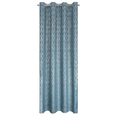 Vorhang LAURA blau gold 140x250 Ösen