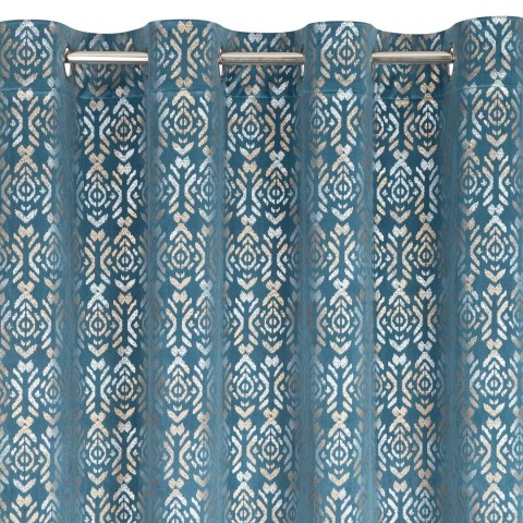 Vorhang LAURA blau gold 140x250 Ösen